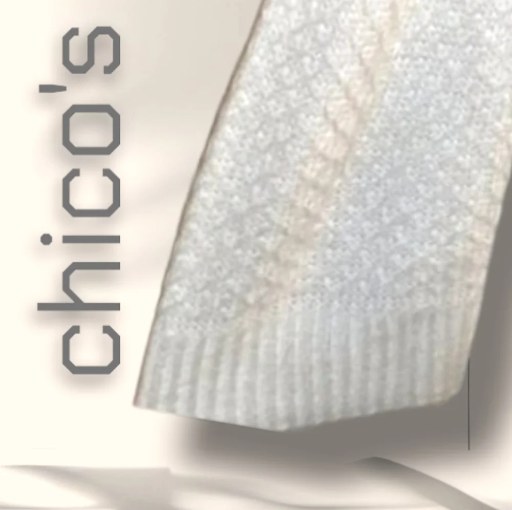 Chico's  Ivory sweater L sz 2 - Picture 5 of 13